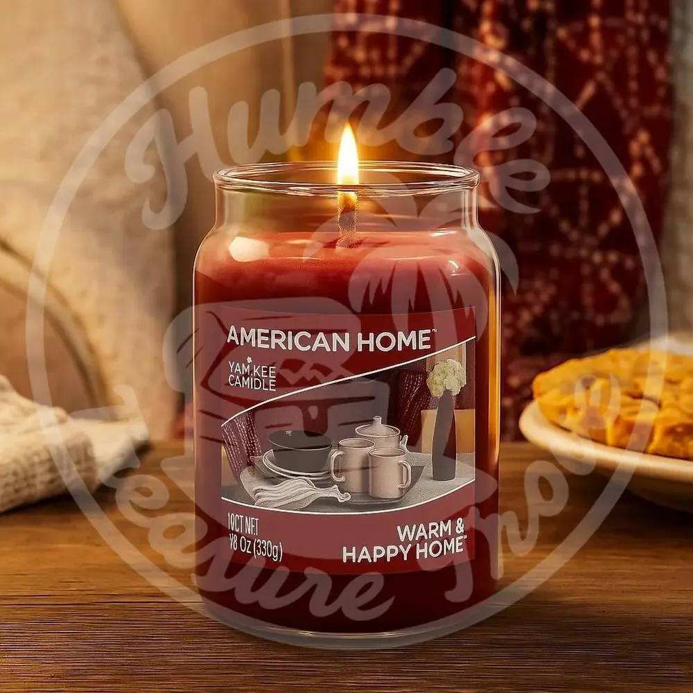 American Home by Yankee Candle Warm & Happy Home 19oz Jar Red Single Wick Candle